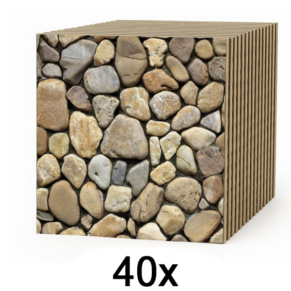 4x Tapeta 3D Imitująca Kamień (10 sztuk) | STONEBLOCKS